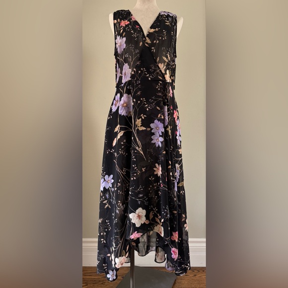 Calvin Klein A Line Floral Midi Dress with Separate Slip Size 12 - Picture 7 of 14